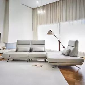 [다우닝] 프리움 4인 오픈코너 스윙 전체 통가죽 소파