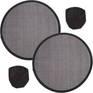 아티베터 원형 휴대용 선풍기 2개 접이식 일본식 여름용 25cm 결혼식 생일 홈 개인 장식 블랙