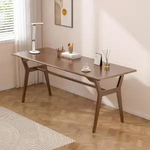 OSCHF 솔리드 우드 스터디 데스크 홈 오피스용 63인치 더블 롱 컴퓨터 테이블 2인용 PC 워크스테이션 호두