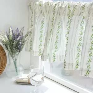 [포홈]애플 그린티 린넨 바란스 커튼2size