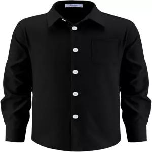 Arshiner 소년 긴팔 드레스 셔츠 버튼 다운 교복 정장 가슴 포켓 사이즈 512 년