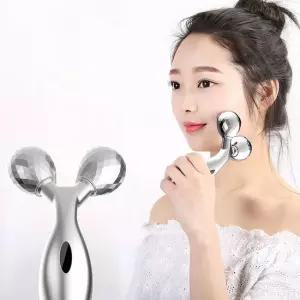 얼굴마사지기구 페이스 롤러 리프팅 기계 브이라인 이중 사각 턱 붓기 윤곽 처짐 실버 H205