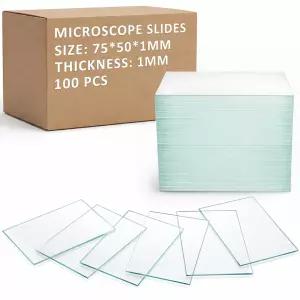 학교 실험실 전문 생물학적 관찰을 위한 Sosation 100개 사전 세척 유리 현미경 슬라이드 75x50mm 고투명