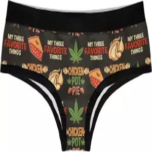 크레이지 독 티셔츠 여성 치킨 포트 파이 팬티 재미있는 위드 비키니 브 420 그래픽 여성용 속옷