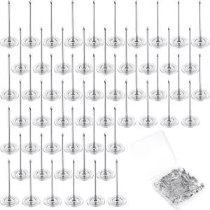 50개의 PCS 롱 실내 장식용 못 플라스틱 상자가 있는 실버 푸시 핀 및 엄지 엑스트라 플랫 헤드 가구 소파