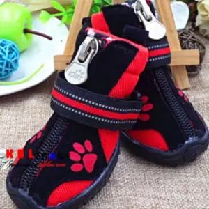 강아지 신발 양말 산책 미끄럼 방지 지퍼 방수 소형견 발 보호 따뜻한 애완