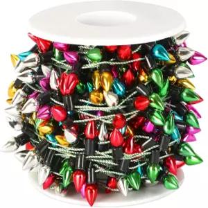 얀선 32.8피트 인형의 집 가짜 조명 끈 집을 위한 미니어처 크리스마스 장식 가구 공예 액세서리 홀리데이