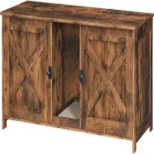 마한크리스 고양이 쓰레기통 2인용 인클로저 더블룸이 있는 47.2인치 숨겨진 가구 스크래치 보드가 나무