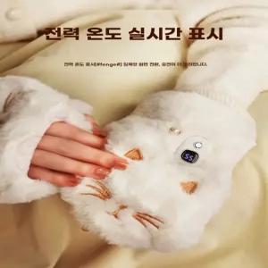 아우얼스룸 고양이 발열 장갑 실내 핑거리스 귀여운 온열 겨울 여성