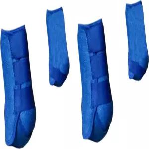 YWJLQH 4X 말발굽 앞 뒷다리 보호대 재사용 가능 힘줄 다리 랩 승마 장비 훈련용 파란색