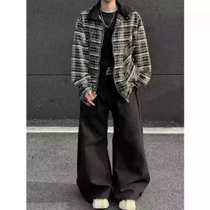 남사친 하프 톱 트렌디 체크 봄가을 코트 재킷 DUCHI3