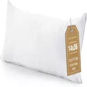 BHz 유로 던지기 베개 삽입물 14x36 다운 페더 대체 통기성 커버가 있는 소파 침대 기숙사 소파용 장식용