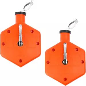 Kamrexi 2PCS 초크 라인 도구 100피트 휴대용 릴 박스PP 케이스 건축 목공 벽돌 쌓기 장식 및 드로잉