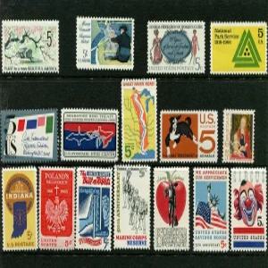 1966년에 발행된 미국 기념 우표 전집 총 16장