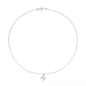 [세그먼트에이](강남점)14K 랩다이아 이니셜 담수진주 목걸이II(LD23004N)