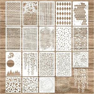 나무에 그림을 그리기 위한 큐비스트 혼합 미디어 레이어링 스텐실 텍스처 디마스크 트리 벽돌 줄무늬 배경