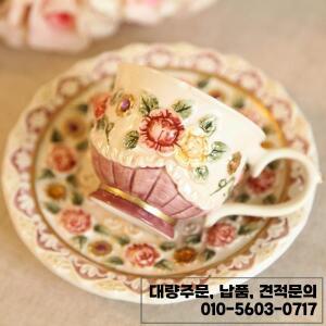 팡야 세라믹 유럽식 빅토리아 커피잔 접시 세트 티포트 로맨틱 가정용