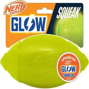너프 도그 7인치 TPR 글로우 클래식 스퀴크 축구견 장난감 그린
