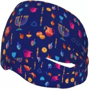 귀여운 하누카 메노라 여성용 머리띠 남성용 스포츠 러닝 요가 운동용 땀띠