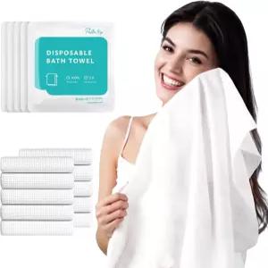 여행 호텔 출장용 일회용 목욕 타월 10팩 내구성 있는 대형 휴대용 두꺼운 캠핑 수영 애완동물 사우나 온천
