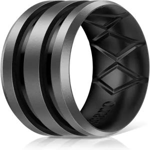 2겹의 나로 실리콘 링 공기 흐름 홈이 있는 다색 고무 웨딩 밴드 1/4/6/7 버라이어티 멀티팩