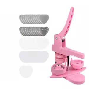 뱃지프레스 하트모양 브로치 굿즈 부자재 DIY 핀버튼 핑크