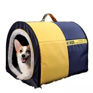 보온 야외 겨울 두꺼운 방한 캠핑 대형견 성인 개집 곰모양