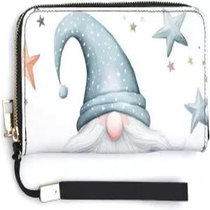 귀여운 놈과 선물 PU 가죽 클러치 긴 이중폴드 지갑 코인 크레딧 패스 케이스 여성 남성을 위한 내구성