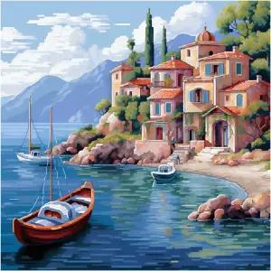 신핀저우 리버사이드 랜드스케이프 11ct 크로스 스티치 키트 11 CT 재미있는 사전 인쇄 카운트 스탬프 자수