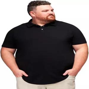 스트롱사이즈 남성 빅 톨 폴로 셔츠 메탈 스냅 버튼이 있는 남성용 프리미엄 스트레치 코튼