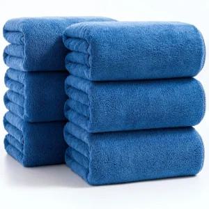 사카노 6피스 극세사 목욕 타월 세트 가족 헬스장 스파를 위한 빠른 건조 흡수제 및 보풀 없는 소프트