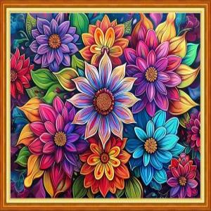 폭스디비 스탬프 크로스 스티치 키트 초보자를 위한 다양한 11 CT 프린팅 패턴 니들포인트 키트컬러 플라워