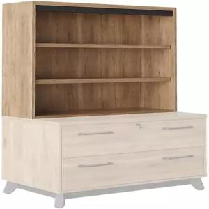 측면 파일을 위한 NBF 트렌튼 3단 선반 허치 라미네이트 및 MDF 코어가 있는 사무용 책상 36인치 W 모나카