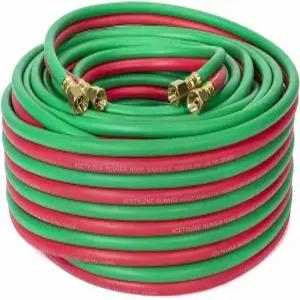 1/4 x 50피트 용접 트윈 호스 산소 아세틸렌 절단 토치 300psi NEW Jikkolumlukka