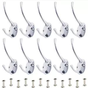 작은 별 4개 크롬 코팅 금속 육아 락커 후크 10팩 유치원 및 집 큐비