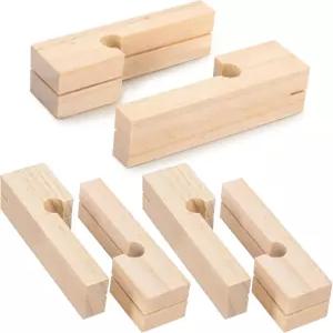 루비 6개 4인치 목재 석조 스트링 라인 블록 휴대용 나무 석공 벽돌 쌓기 도구 직선 안정기용 콘크리트
