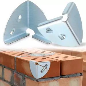 Zonon 2 Pcs 41/2 빌더 라인 앵커 브래킷 석조 도구 벽돌층 벽돌 쌓기 건축 아연 도금 강철