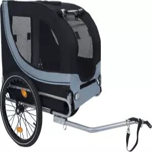 주비 펫 자전거 트레일러 최대 132파운드 자전거용 XL 도그 퀵 릴리스 휠이 있는 접이식 대형 캐리어 2in1