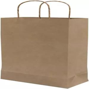 CUHMRODA 중형 크래프트 종이 가방 손잡이가 있는 250 PCS 벌크 소매 포장 공예품 장식