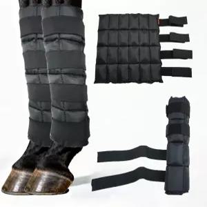 말 스 부츠2팩 다리 부상 및 관절염을 위한 젤 콜드 핫 테라피 랩 무릎 후크 힘줄을 4개의 조절 가능한