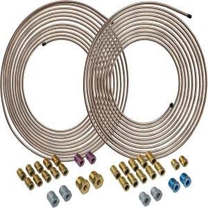 4LIFETILINES 구리니켈 브레이크 라인 교체 키트 u2013 비자성 방청성 3 /16 및 1 /4 x 25피트 튜브 코일