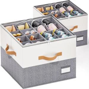옷장용 다야코코 2팩 신발 정리함 최대 1632켤레 착용 가능 접이식 보관 투명 커버가 있는 용기 대형 상자