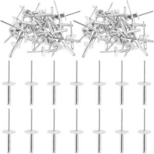 Swpeet 120Pcs 3/16인치 x 3/4인치 M4.8x20x16 대형 플랜지 알루미늄 블라인드 리벳 키트 실버 팝 오픈