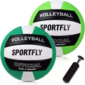 스포츠플라이 공식 사이즈 5 배구 부드러운 실내 야외 게임 체육관 트레이닝 비치 플레이 팩당 2개 펌프
