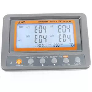 AZ88598 다채널 디지털 온도계 4채널 K형 8GB SD 카드 데이터 로거 열전대 온도 기록기