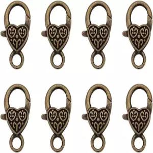 키시티 50피스 티베트 골동품 청동 대형 심장 랍스터 발톱 1x0.55인치 합금 보석 제작 결과 발표