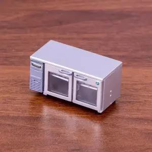 1PC JDREAM 미니어처 오븐 모델 회색 양문형 가전 장식1.97 x 0.98 1.1 창의적인 놀이를 위한 인형의 집