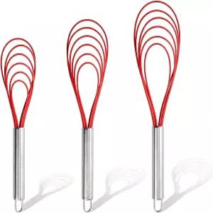 평평한 금속 거품기 세트 3개 스테인리스 스틸 요리 블렌딩 구타 거품 및 교반을 위한 와이어 달걀 도구