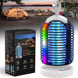 2팩 마크 라이트가 있는 버그 재퍼 야외 무선 모기 4000mAh 충전식 실내 자동 켜짐/꺼짐 방수 트랩 플라이