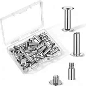 45팩 시카고 나사 및 스크랩북 연장 포스트 바인딩 앨범 액세서리 확장 사진 리필 페이지 실버